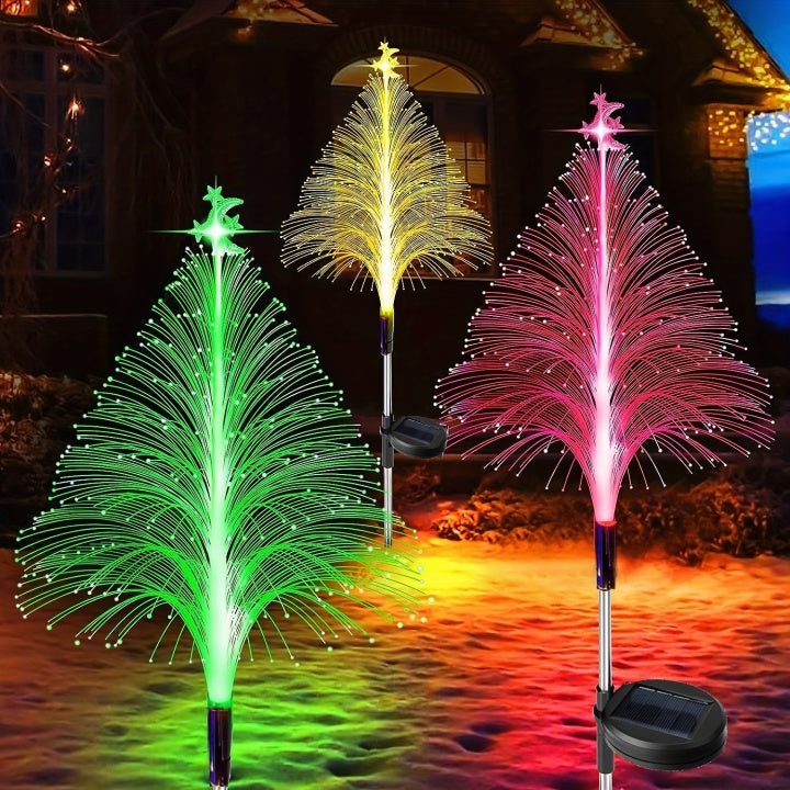 SolarGlow – Set of 3 Color Changing Christmas Trees