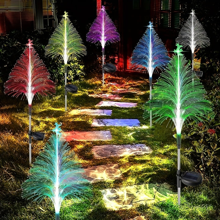SolarGlow – Set of 3 Color Changing Christmas Trees