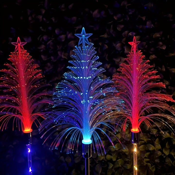 SolarGlow – Set of 3 Color Changing Christmas Trees