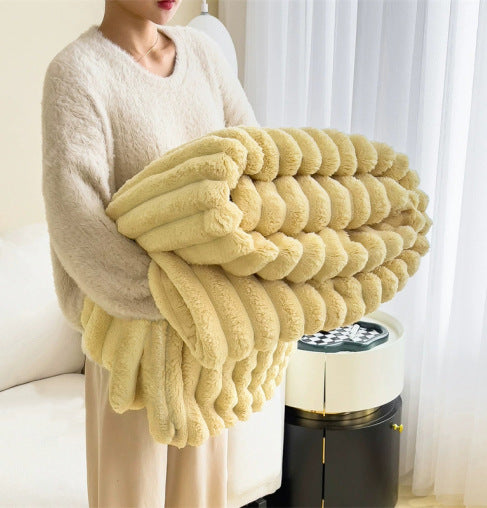 SnuggleHaven – Thick plush blanket with rabbit motif