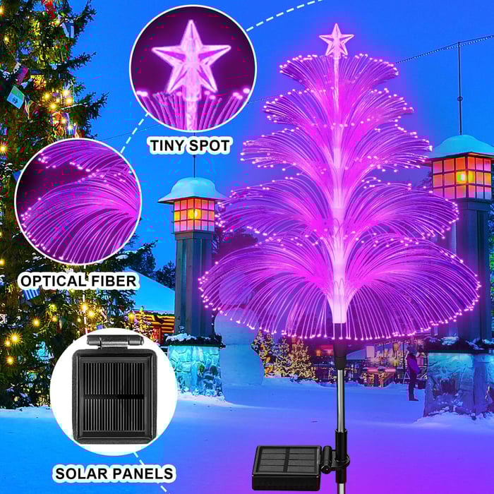 SolarGlow – Set of 3 Color Changing Christmas Trees