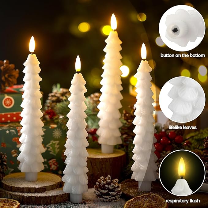 LumaGlow 4-pack – Flameless taper candles with remote control