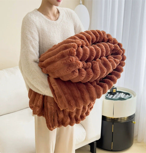 SnuggleHaven – Thick plush blanket with rabbit motif