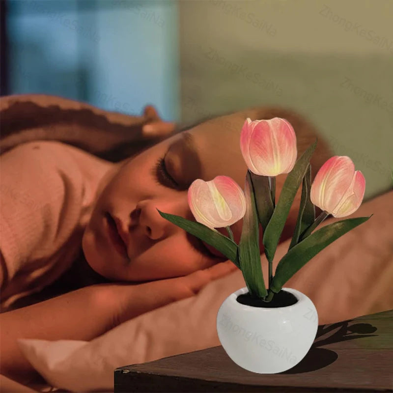 LumaBloom – LED Tulip Night Light Table Lamp