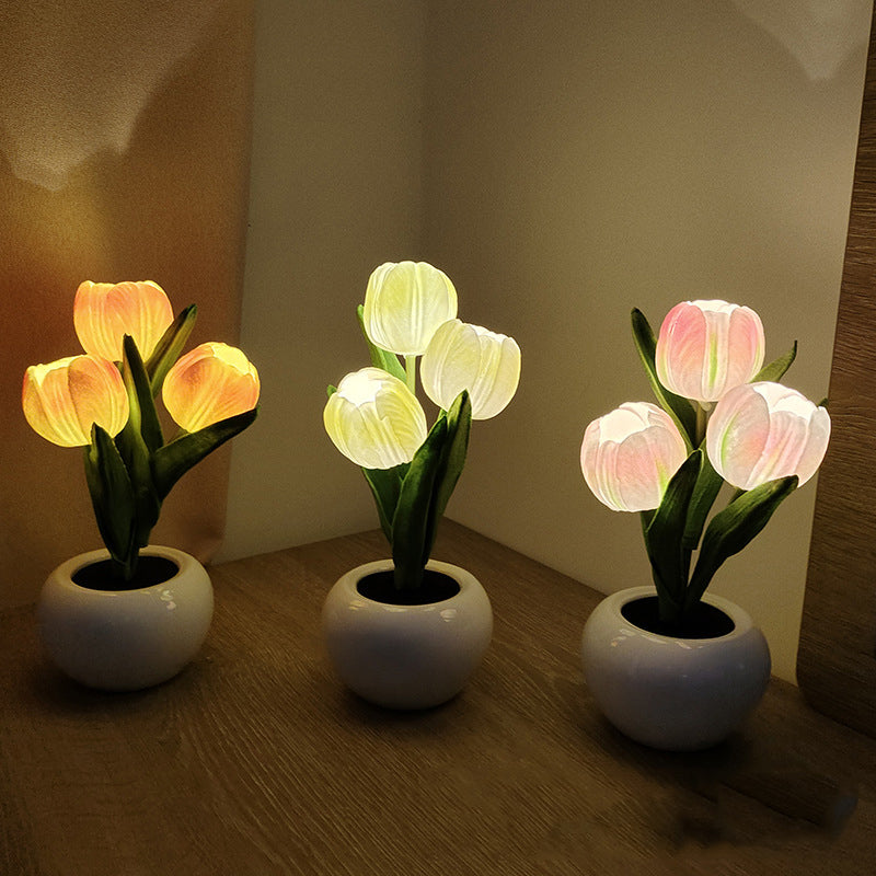 LumaBloom – LED Tulip Night Light Table Lamp