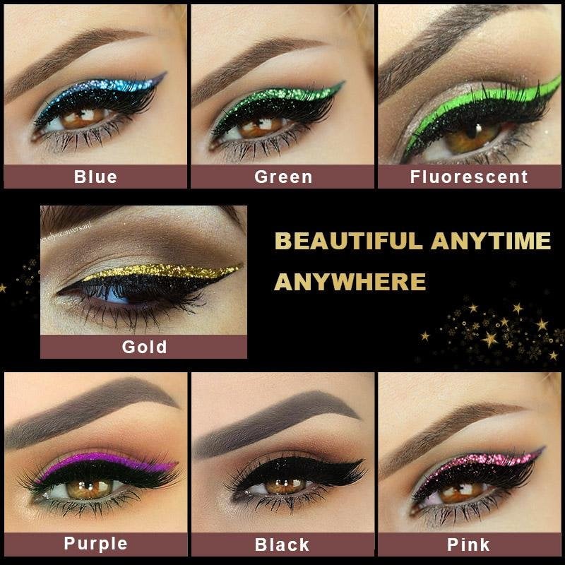 GlamLash – Reusable Self-Adhesive Eyeliner & Eyelash Stickers with Glitter | 1+1 FREE