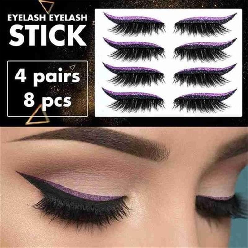 GlamLash – Reusable Self-Adhesive Eyeliner & Eyelash Stickers with Glitter | 1+1 FREE
