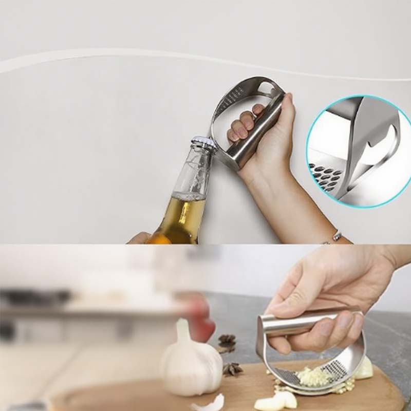 GarliX – Multifunctional Stainless Steel Garlic Press | 1+2 FREE