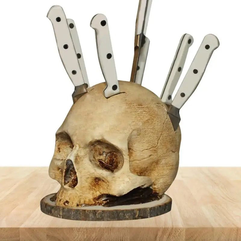 SkullArt – Creative Resin Skull Knife Holder