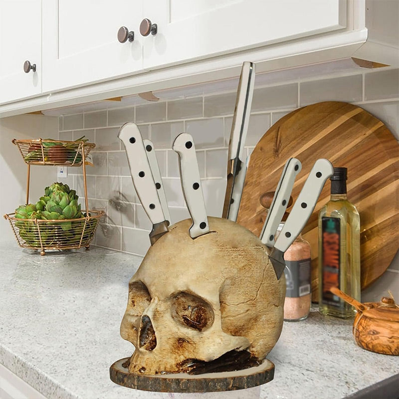 SkullArt – Creative Resin Skull Knife Holder