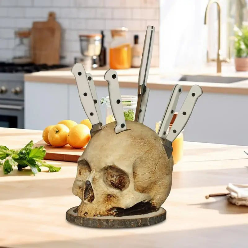 SkullArt – Creative Resin Skull Knife Holder