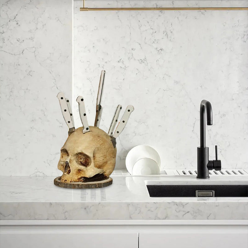SkullArt – Creative Resin Skull Knife Holder