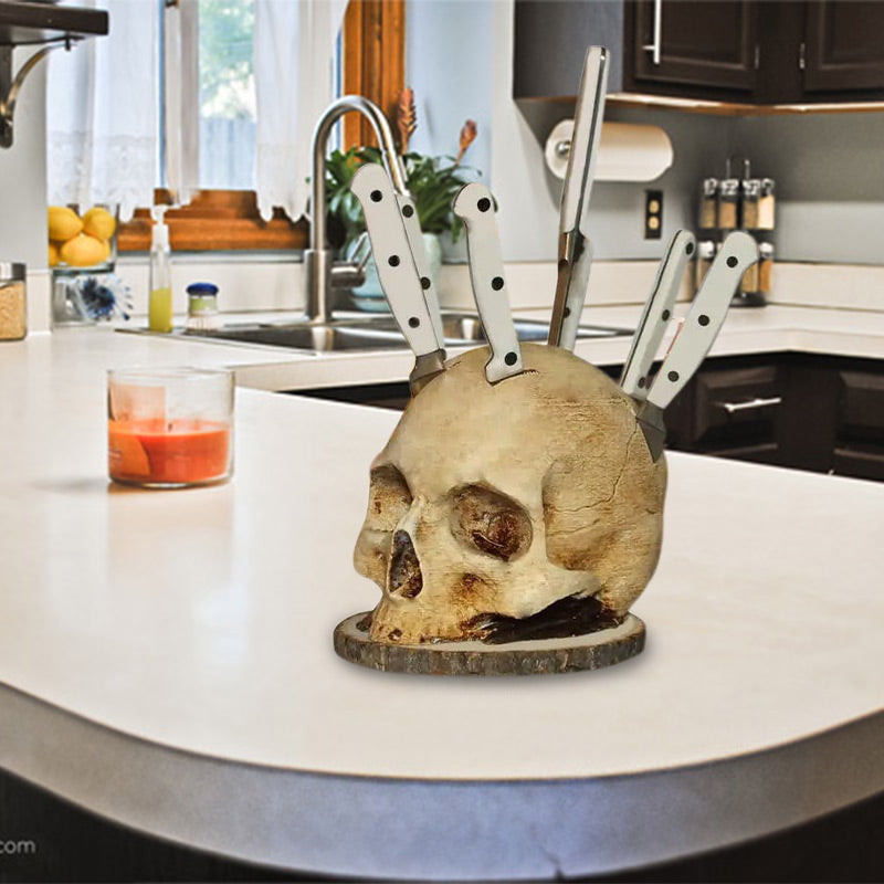 SkullArt – Creative Resin Skull Knife Holder