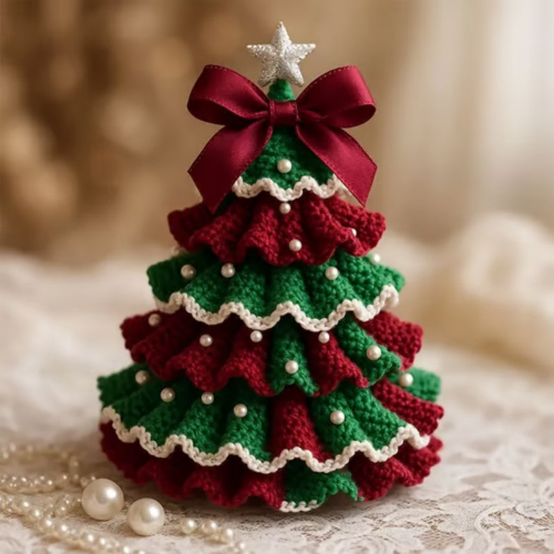 OrnaCraft – Crocheted Christmas tree decoration with faux pearls | 1+1 FREE