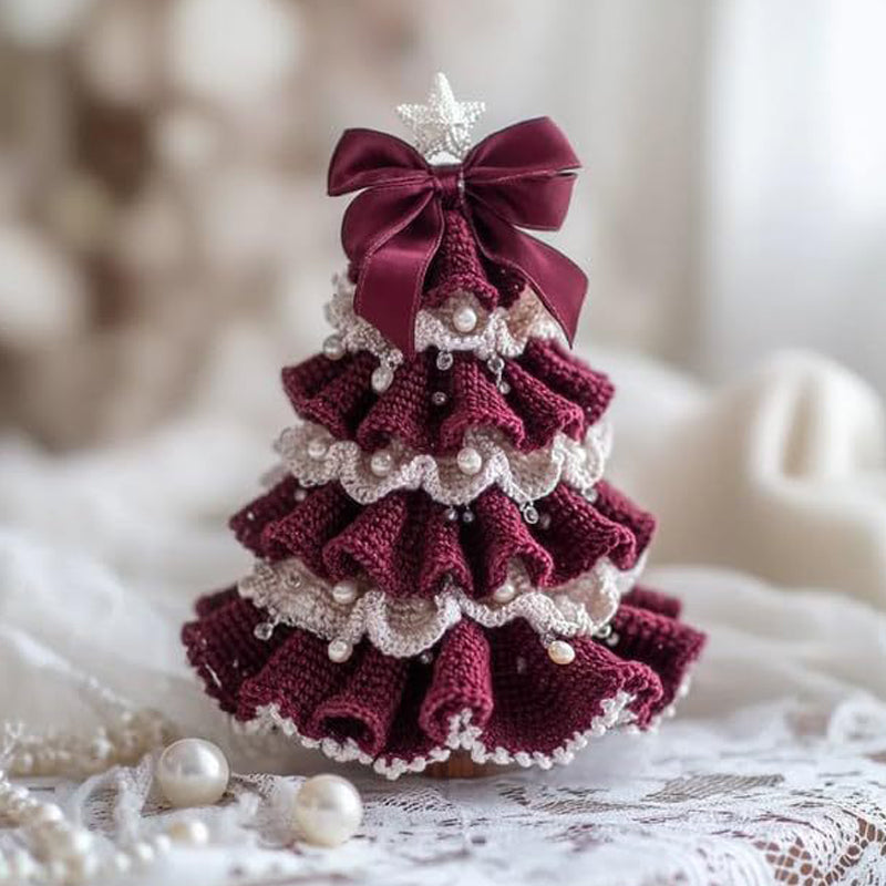 OrnaCraft – Crocheted Christmas tree decoration with faux pearls | 1+1 FREE