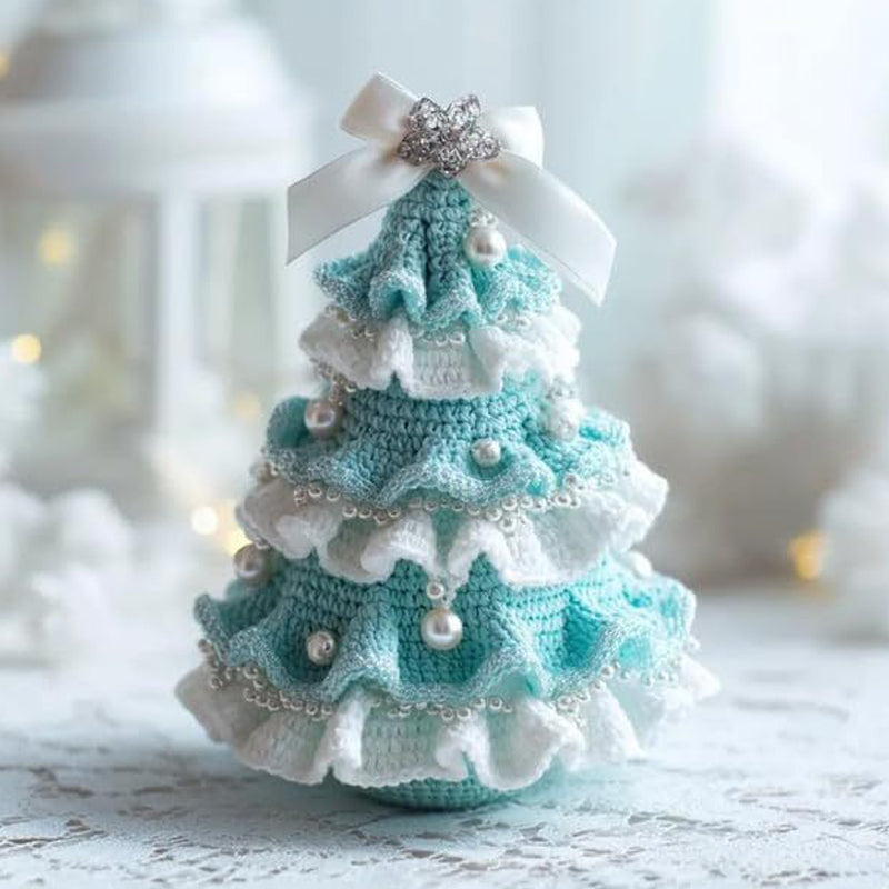OrnaCraft – Crocheted Christmas tree decoration with faux pearls | 1+1 FREE