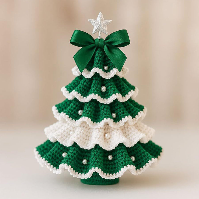 OrnaCraft – Crocheted Christmas tree decoration with faux pearls | 1+1 FREE